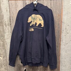 The North Face Men's Dark Navy Bear Graphic Hoodie